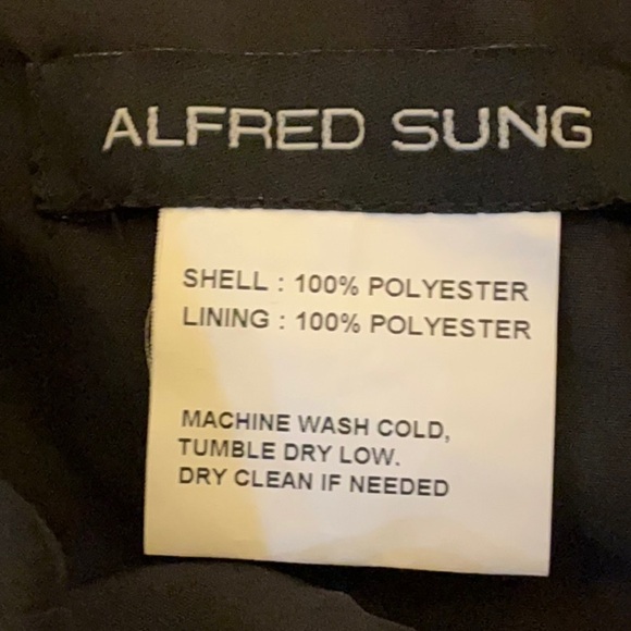 NWT Alfred Sung V-Neck Halter Satin Trumpet Dress Gown Size 6 D761 Black Party - Picture 10 of 10